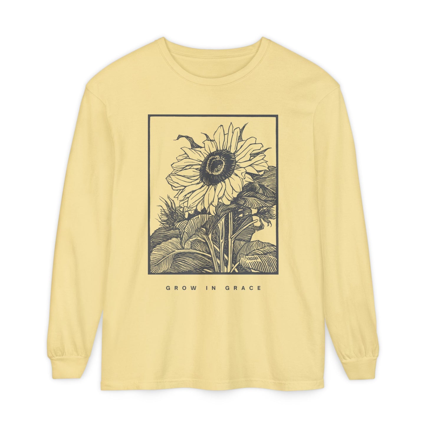 Grow in Grace (Unisex Garment-dyed Long Sleeve T-Shirt)