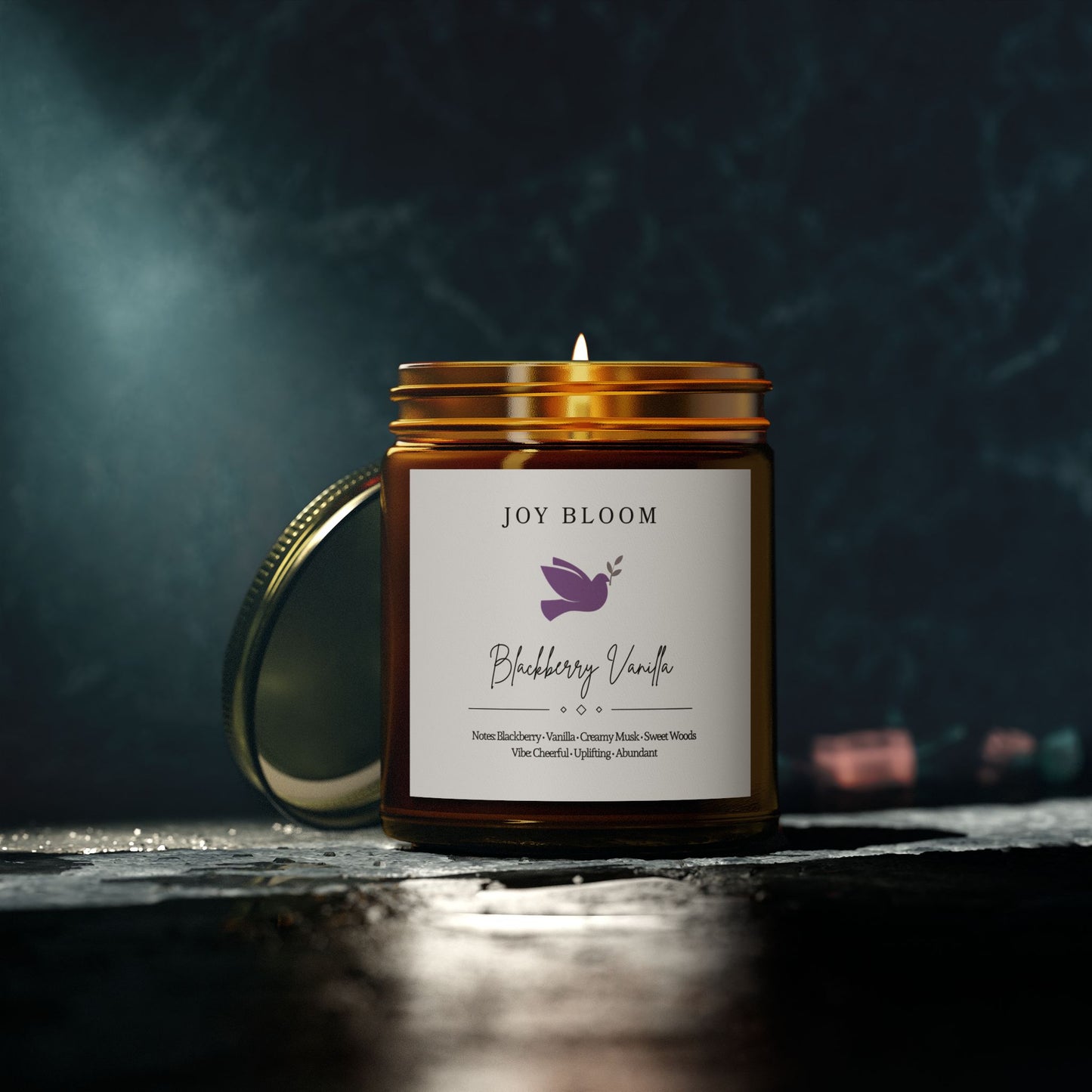 Joy Bloom Scented Candles - Coconut Apricot Wax (Blackberry Vanilla)