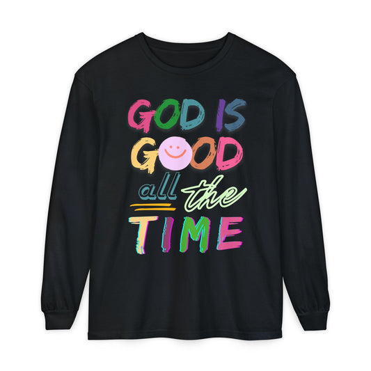God is Good (Unisex Garment-dyed Long Sleeve T-Shirt)