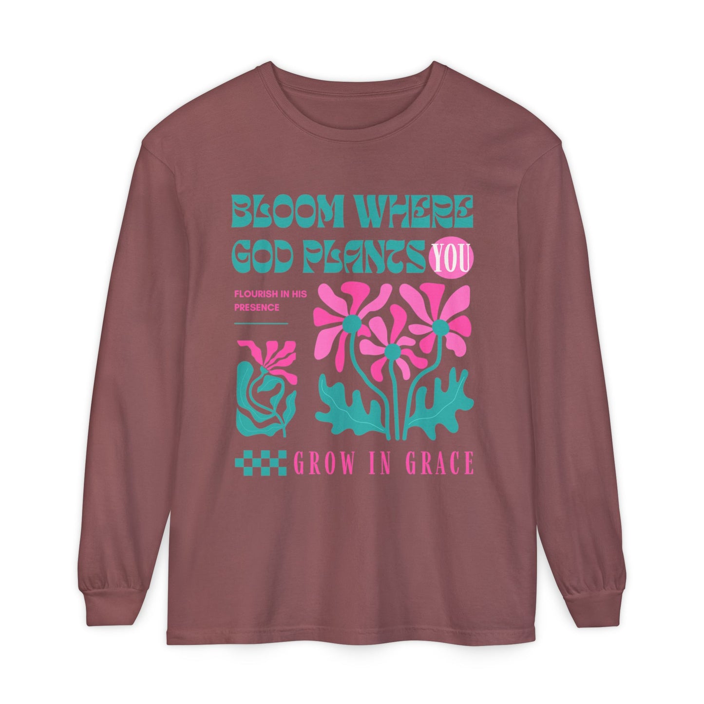 Bloom (Unisex Garment-dyed Long Sleeve T-Shirt)