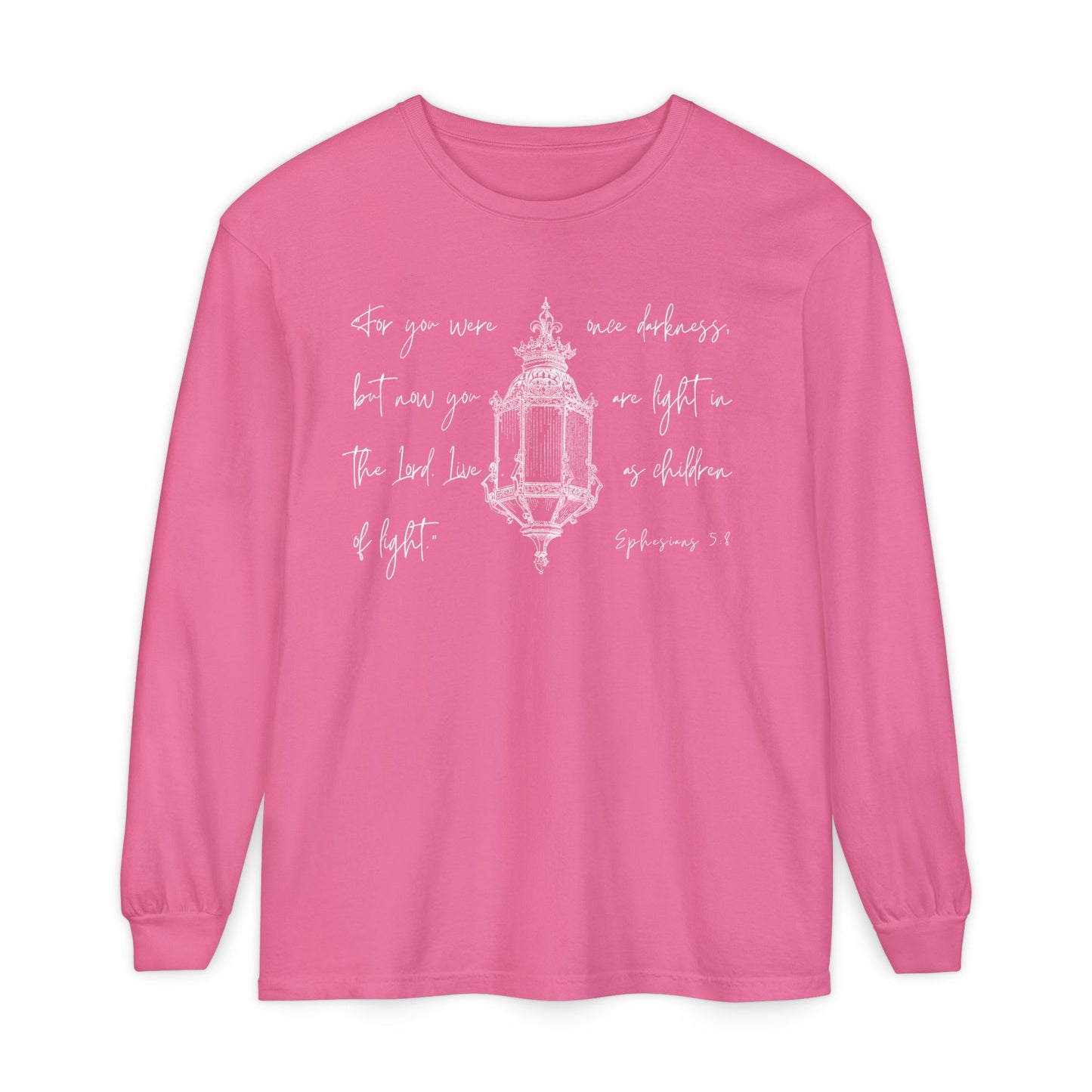 Light in the Lord (Unisex Garment-dyed Long Sleeve T-Shirt)