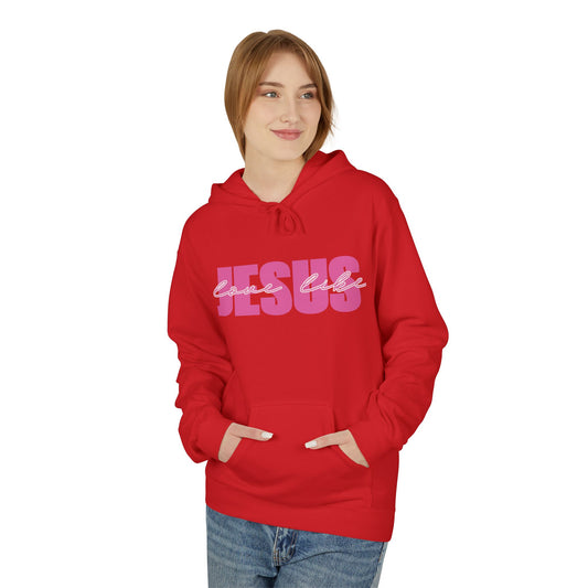 Jesus Pink Script Hoodie — Christian Faith Graphic Hoodie