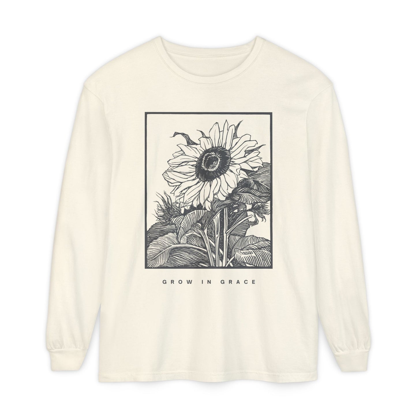 Grow in Grace (Unisex Garment-dyed Long Sleeve T-Shirt)
