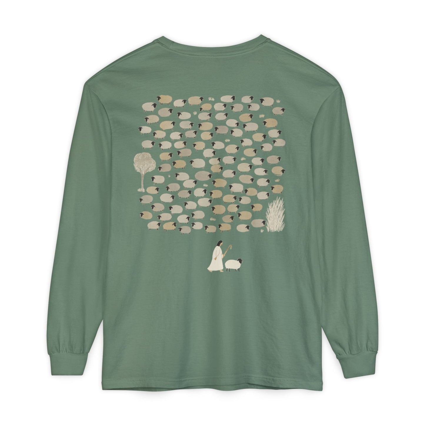 He Leaves the 99 (Unisex Garment-dyed Long Sleeve T-Shirt)
