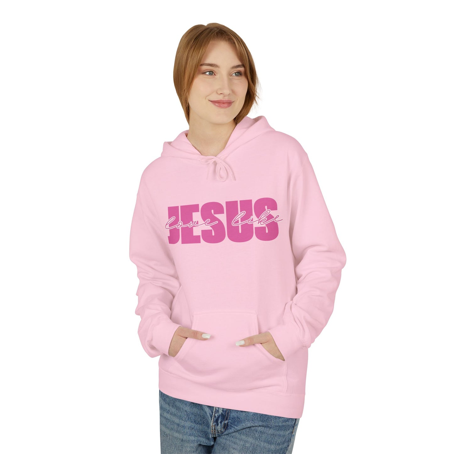Jesus Pink Script Hoodie — Christian Faith Graphic Hoodie