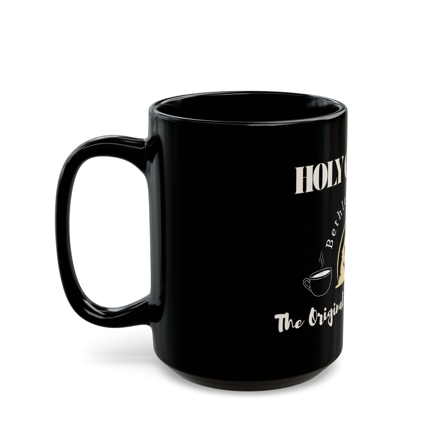 Holy Grounds Black Mug - Perfect for Christmas Brewing