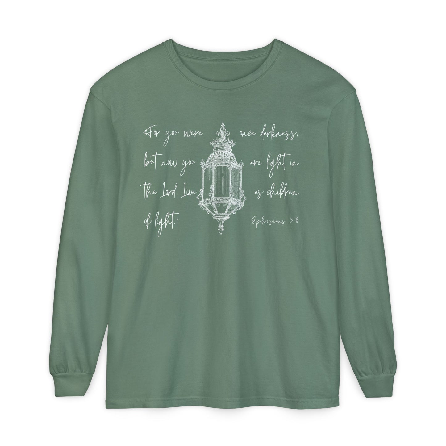 Light in the Lord (Unisex Garment-dyed Long Sleeve T-Shirt)