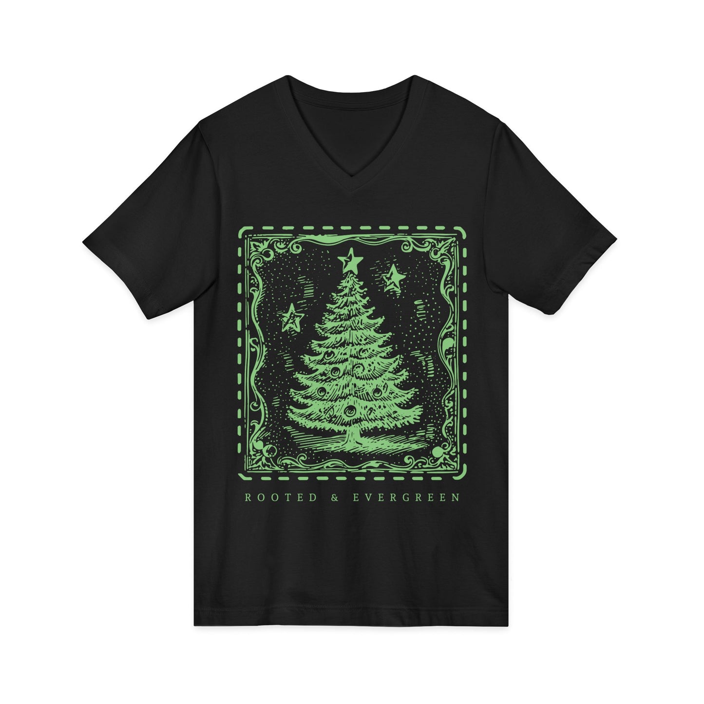 Rooted and Evergreen (Vintage Christmas V-Neck)